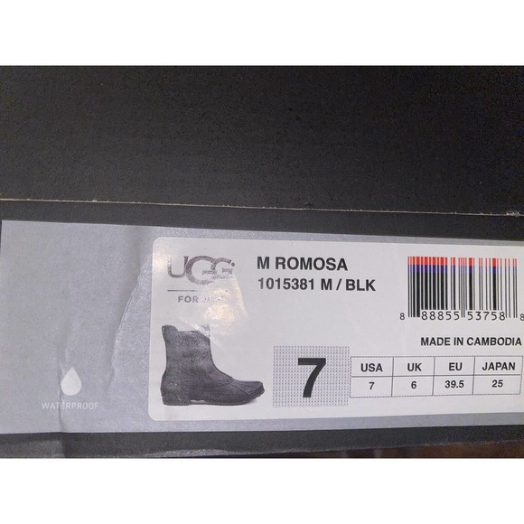 Ugg Australia Romosa Waterproof‎ Black Leather Rubber Duck Boots New Men’s 7 main image 8